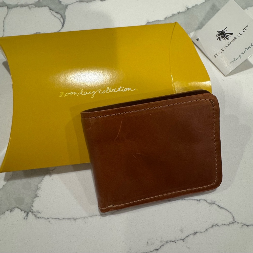 Noonday Collection Tan Leather Card Holder